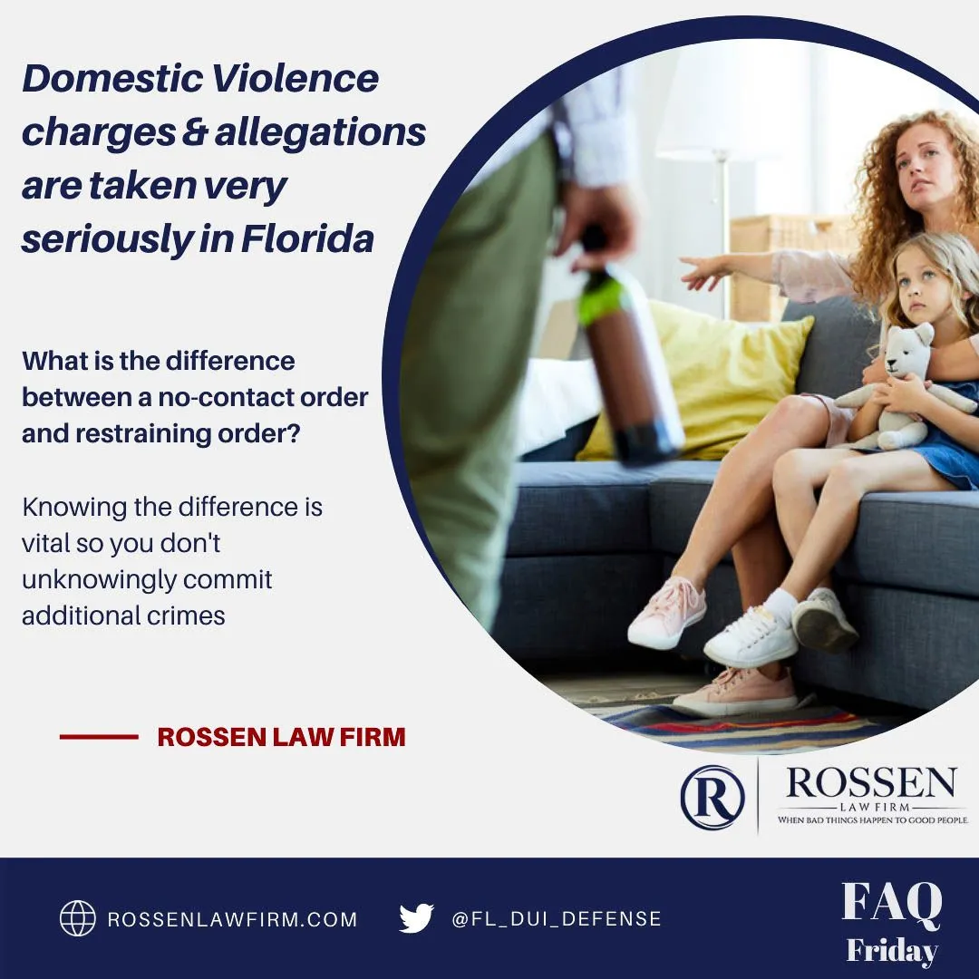 una infografía ilustra la violencia doméstica en el sur de Florida y habla sobre la diferencia entre las órdenes de no contacto y las órdenes de restricción