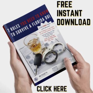 Text graphic titled '7 rules you need to know to survive a South Florida DUI' featuring the branding for Fort Lauderdale DUI Attorneys