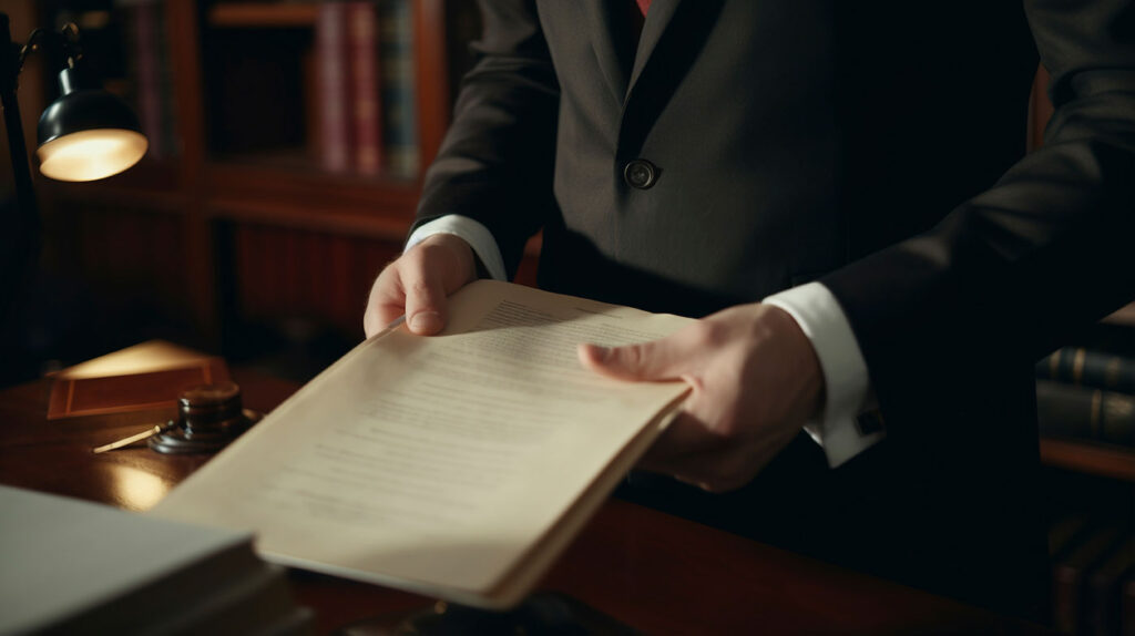 lawyer with document in hands