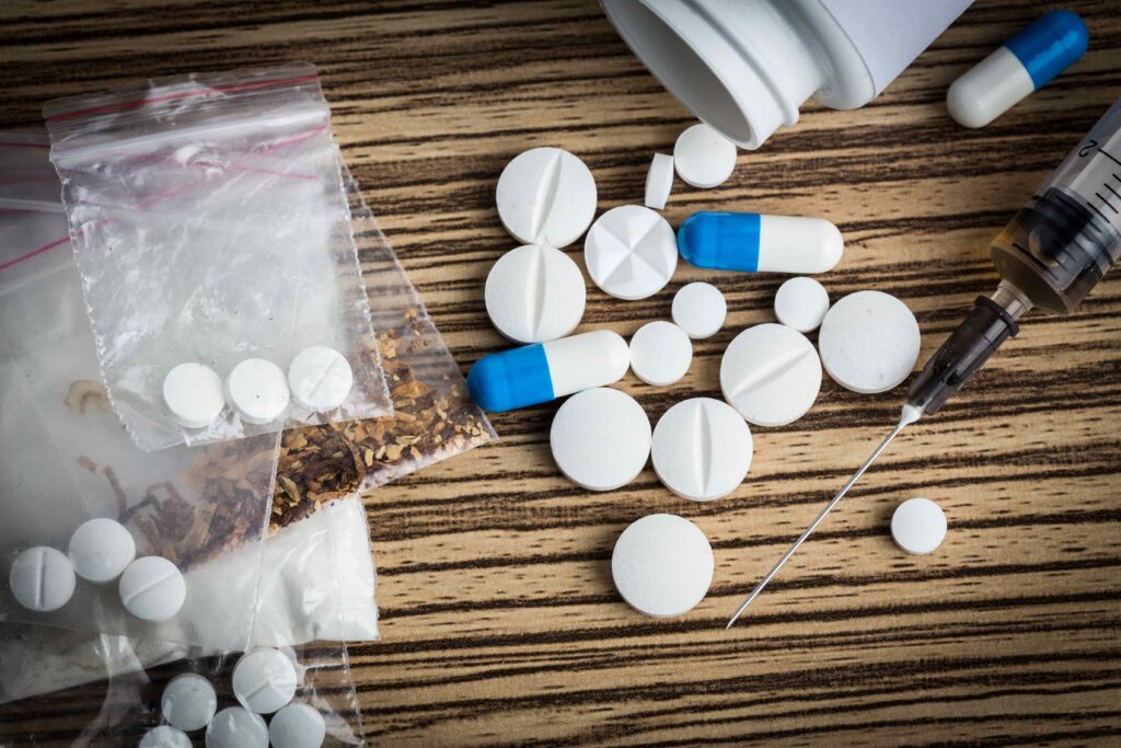 drugs on a table